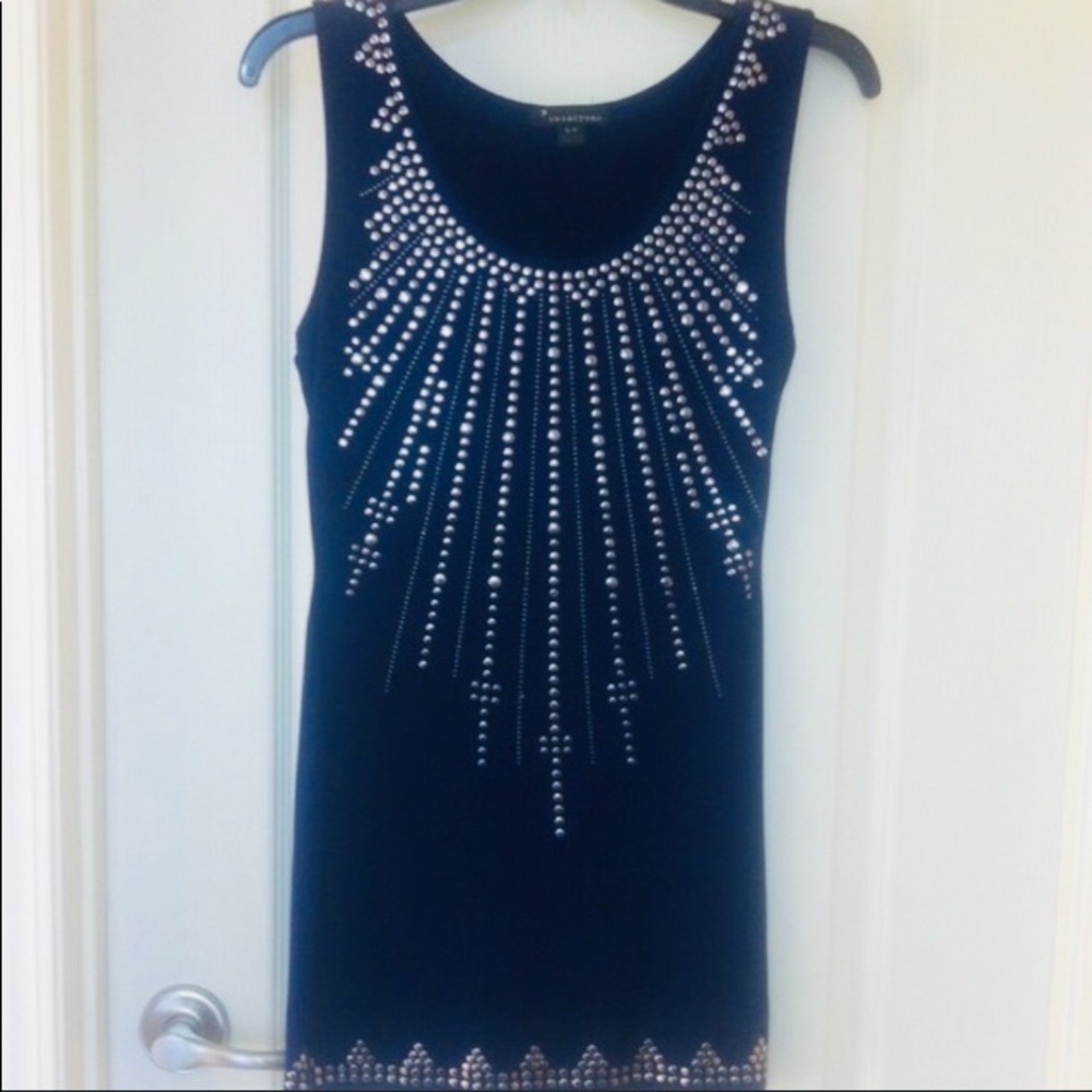 Twenty One Purple Navy Studded Sleeveless Mini Dress Junior Small Party EUC